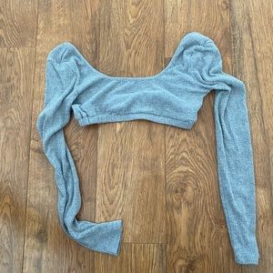 Edikted Grey Cropped Long Sleeve